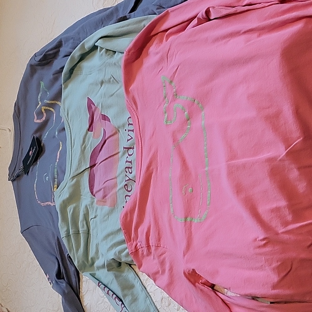 Lot of 3 Vineyard Vines Sz Small Long Sleeve Tee